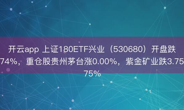 開云app 上證180ETF興業（530680）開盤跌0.74%，重倉股貴州茅臺漲0.00%，紫金礦業跌3.75%